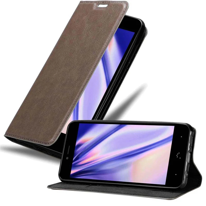 Cadorabo Hülle kompatibel mit BQ Aquaris U PLUS Schutzhülle mit Magnetverschluss, Standfunktion und Kartenfach