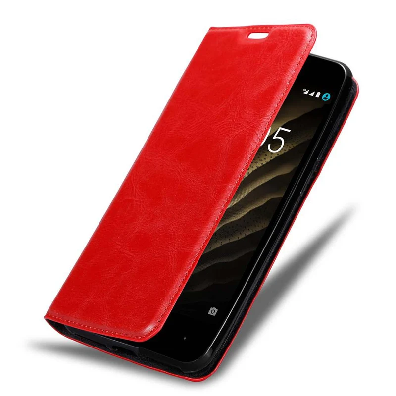 Cadorabo Hülle kompatibel mit BQ Aquaris U / U LITE Schutzhülle mit Magnetverschluss, Standfunktion und Kartenfach