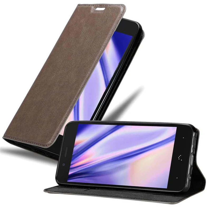 Cadorabo Hülle kompatibel mit BQ Aquaris X5 Schutzhülle mit Magnetverschluss, Standfunktion und Kartenfach