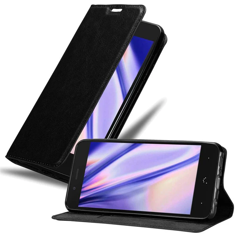 Cadorabo Hülle kompatibel mit BQ Aquaris X5 Schutzhülle mit Magnetverschluss, Standfunktion und Kartenfach