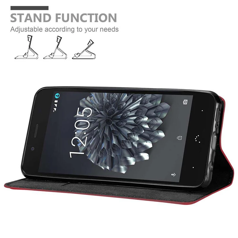 Cadorabo Hülle kompatibel mit BQ Aquaris X5 Schutzhülle mit Magnetverschluss, Standfunktion und Kartenfach