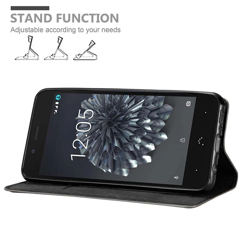 Cadorabo Hülle kompatibel mit BQ Aquaris X5 Schutzhülle mit Magnetverschluss, Standfunktion und Kartenfach