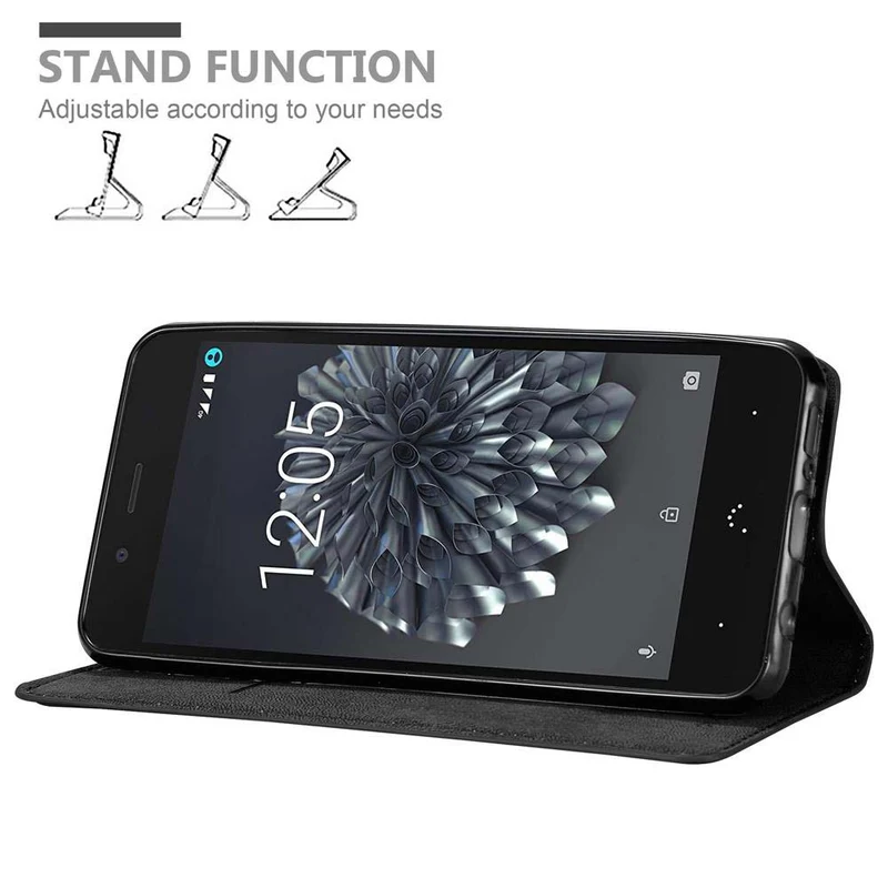 Cadorabo Hülle kompatibel mit BQ Aquaris X5 Schutzhülle mit Magnetverschluss, Standfunktion und Kartenfach