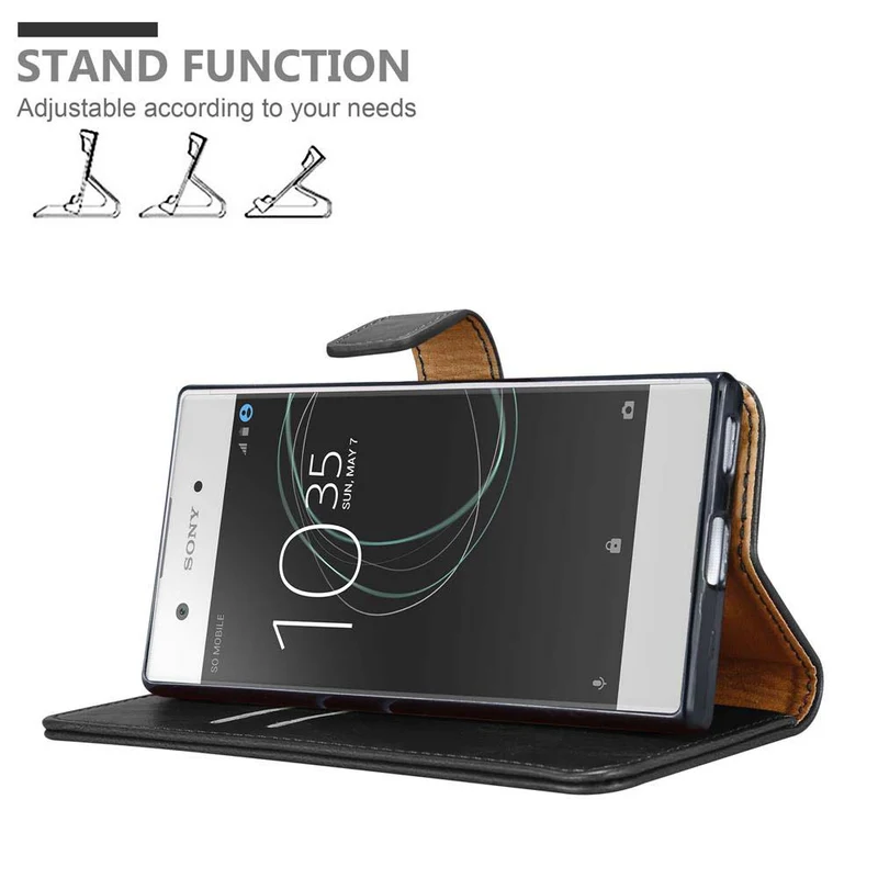 Cadorabo Hülle kompatibel mit Sony Xperia XA1 Schutzhülle mit Magnetverschluss, Standfunktion und Kartenfach