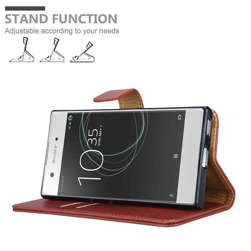 Cadorabo Hülle kompatibel mit Sony Xperia XA1 Schutzhülle mit Magnetverschluss, Standfunktion und Kartenfach