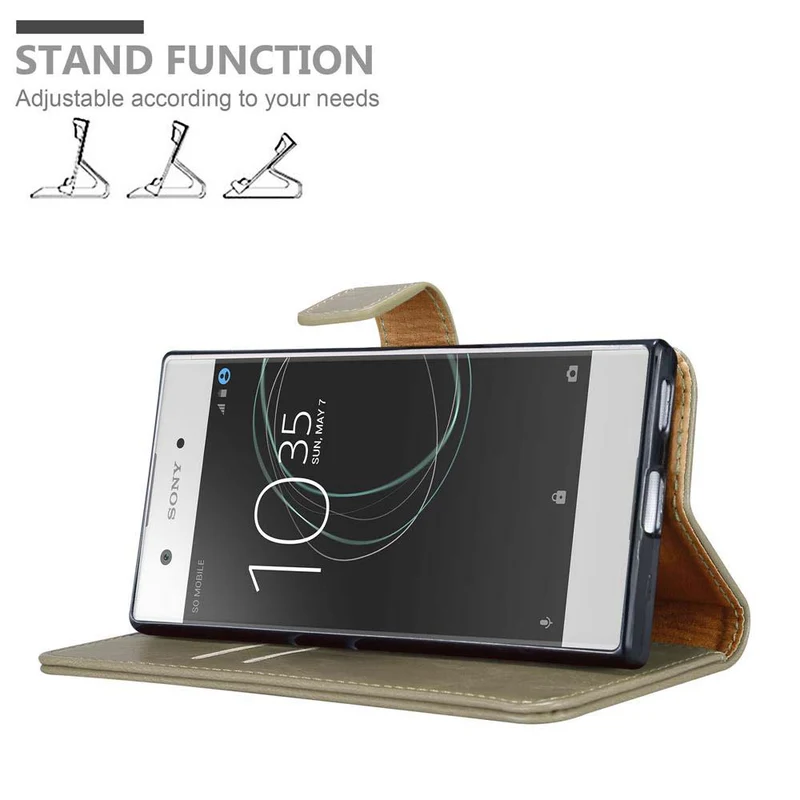 Cadorabo Hülle kompatibel mit Sony Xperia XA1 Schutzhülle mit Magnetverschluss, Standfunktion und Kartenfach