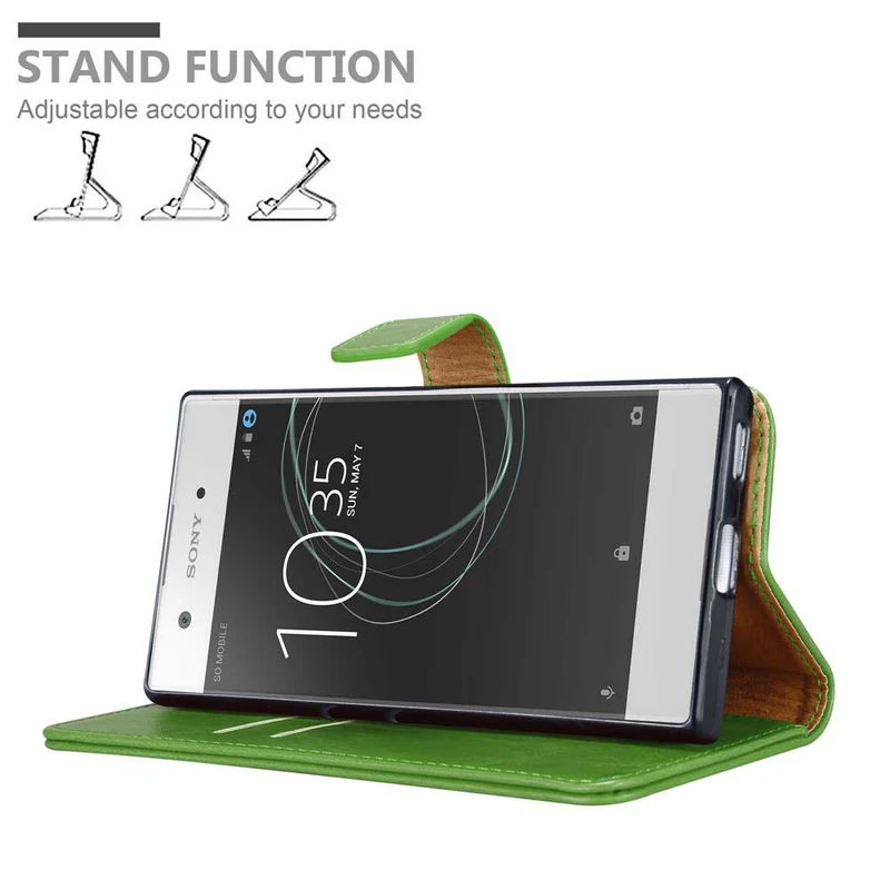 Cadorabo Hülle kompatibel mit Sony Xperia XA1 Schutzhülle mit Magnetverschluss, Standfunktion und Kartenfach