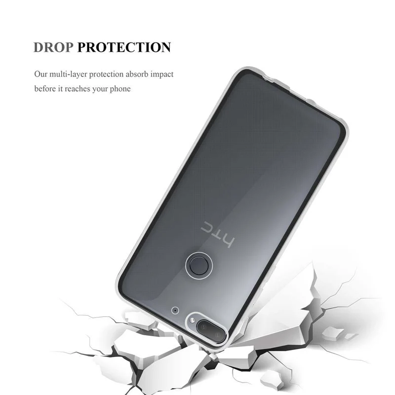 Cadorabo Hülle kompatibel mit HTC Desire 12 PLUS Schutzhülle aus flexiblem TPU Silikon
