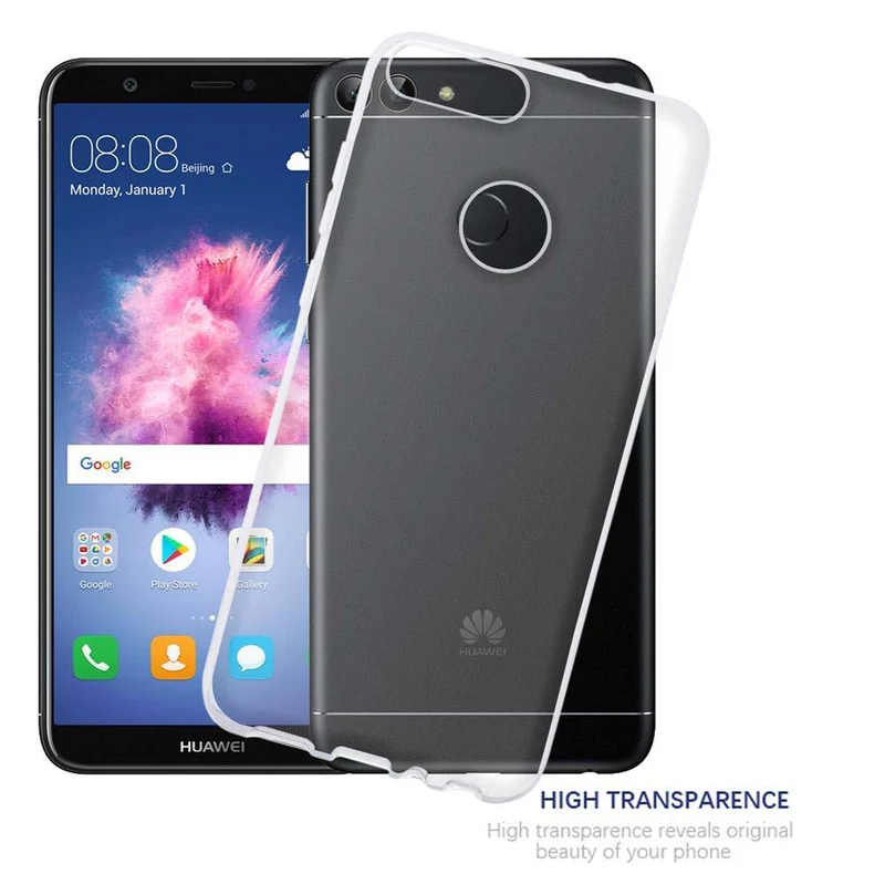 Cadorabo Hülle kompatibel mit Huawei P SMART 2018 / Enjoy 7S Schutzhülle aus flexiblem TPU Silikon