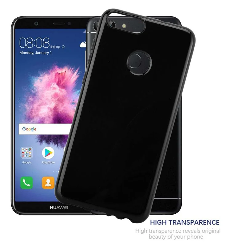 Cadorabo Hülle kompatibel mit Huawei P SMART 2018 / Enjoy 7S Schutzhülle aus flexiblem TPU Silikon