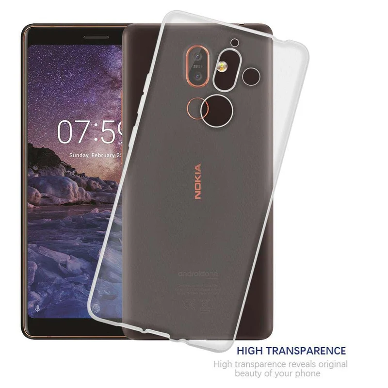 Cadorabo Hülle kompatibel mit Nokia 7 PLUS Schutzhülle aus flexiblem TPU Silikon