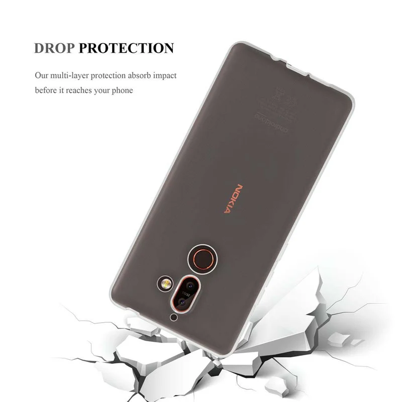 Cadorabo Hülle kompatibel mit Nokia 7 PLUS Schutzhülle aus flexiblem TPU Silikon