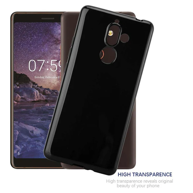 Cadorabo Hülle kompatibel mit Nokia 7 PLUS Schutzhülle aus flexiblem TPU Silikon