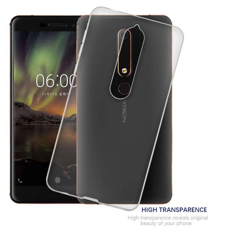 Cadorabo Hülle kompatibel mit Nokia 6,1 Schutzhülle aus flexiblem TPU Silikon