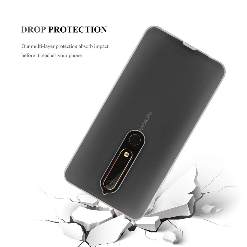 Cadorabo Hülle kompatibel mit Nokia 6,1 Schutzhülle aus flexiblem TPU Silikon