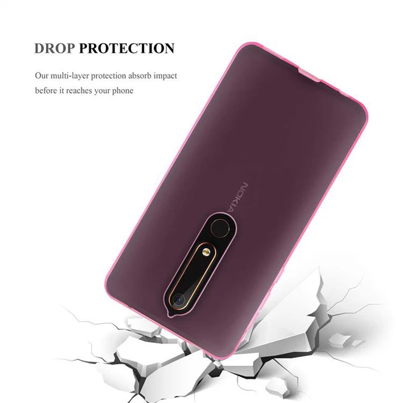 Cadorabo Hülle kompatibel mit Nokia 6,1 Schutzhülle aus flexiblem TPU Silikon