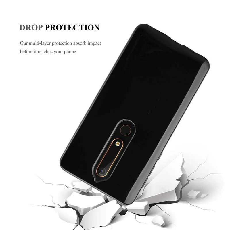 Cadorabo Hülle kompatibel mit Nokia 6,1 Schutzhülle aus flexiblem TPU Silikon