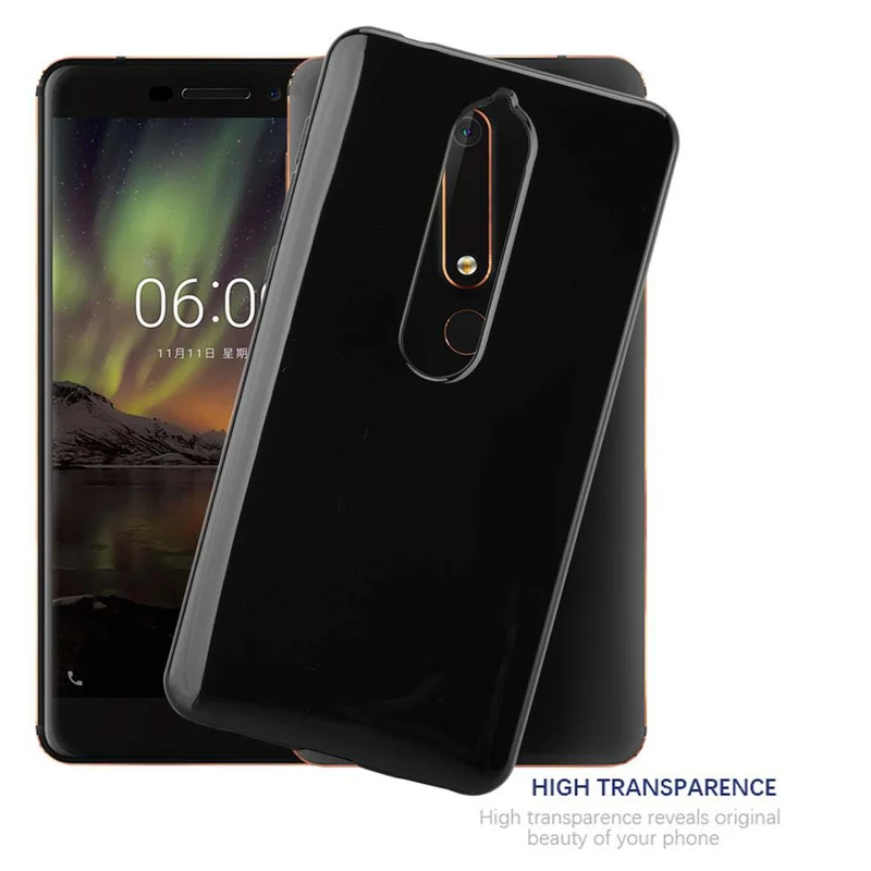 Cadorabo Hülle kompatibel mit Nokia 6,1 Schutzhülle aus flexiblem TPU Silikon