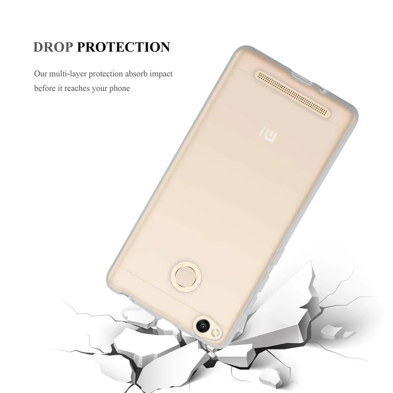 Cadorabo Hülle kompatibel mit Xiaomi RedMi 3S Schutzhülle aus flexiblem TPU Silikon