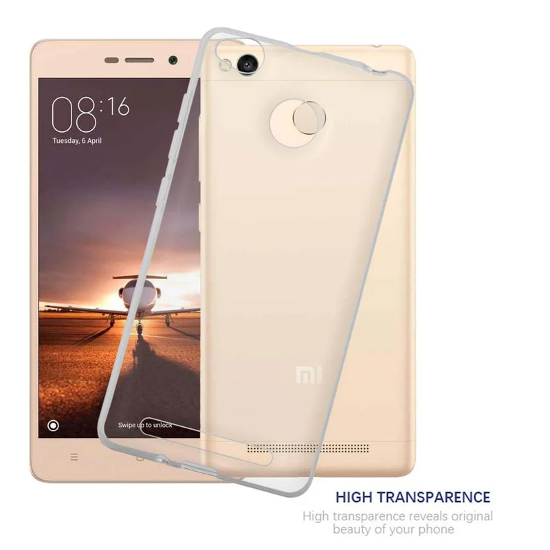 Cadorabo Hülle kompatibel mit Xiaomi RedMi 3S Schutzhülle aus flexiblem TPU Silikon