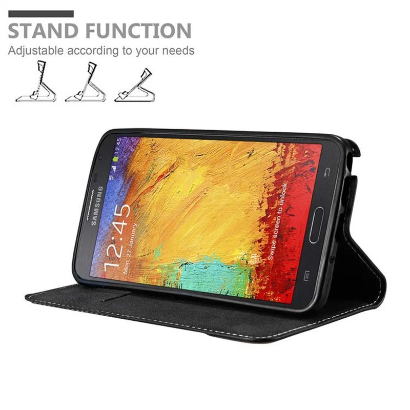 Cadorabo Hülle kompatibel mit Samsung Galaxy NOTE 3 NEO Schutzhülle mit Magnetverschluss, Standfunktion und Kartenfach