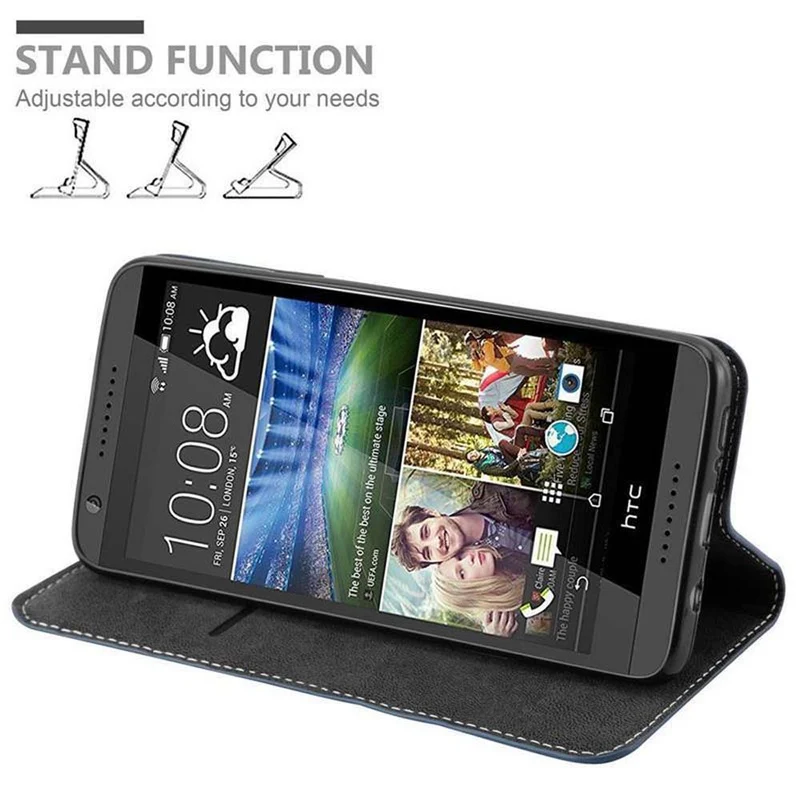 Cadorabo Hülle kompatibel mit HTC Desire 820 Schutzhülle mit Magnetverschluss, Standfunktion und Kartenfach