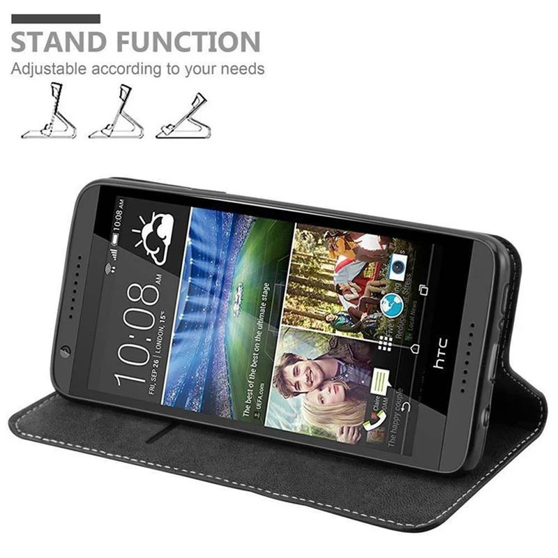 Cadorabo Hülle kompatibel mit HTC Desire 820 Schutzhülle mit Magnetverschluss, Standfunktion und Kartenfach