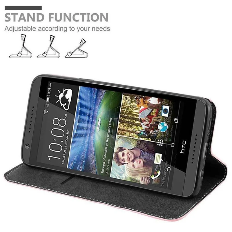 Cadorabo Hülle kompatibel mit HTC Desire 820 Schutzhülle mit Magnetverschluss, Standfunktion und Kartenfach