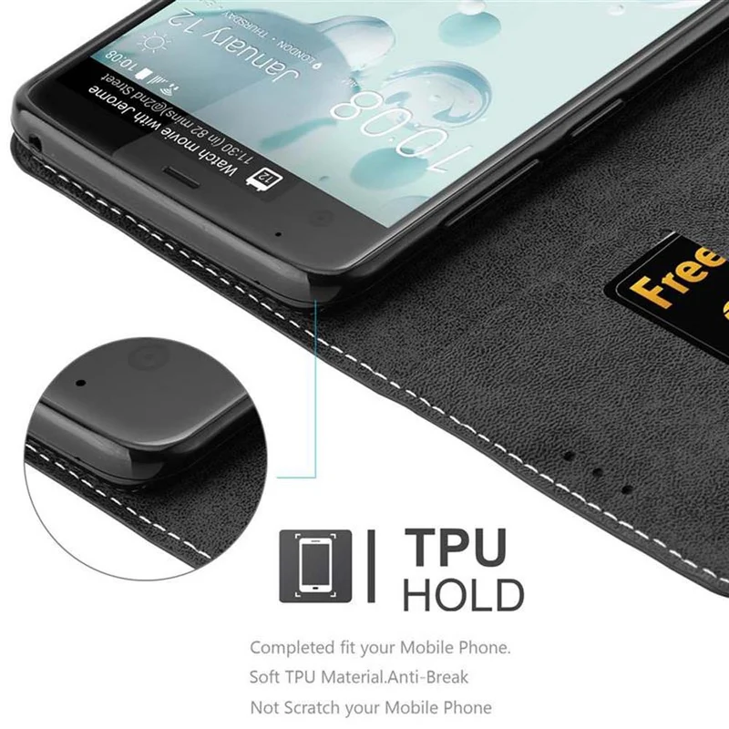 Cadorabo Hülle kompatibel mit HTC U ULTRA Schutzhülle mit Magnetverschluss, Standfunktion und Kartenfach