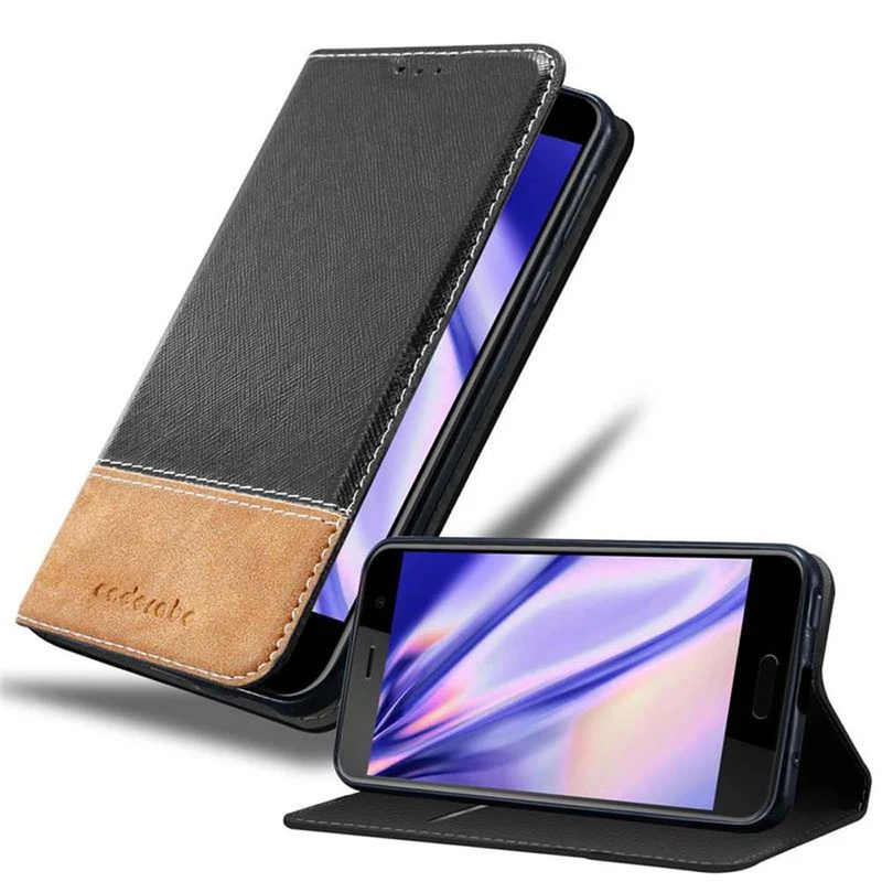 Cadorabo Hülle kompatibel mit HTC U PLAY Schutzhülle mit Magnetverschluss, Standfunktion und Kartenfach