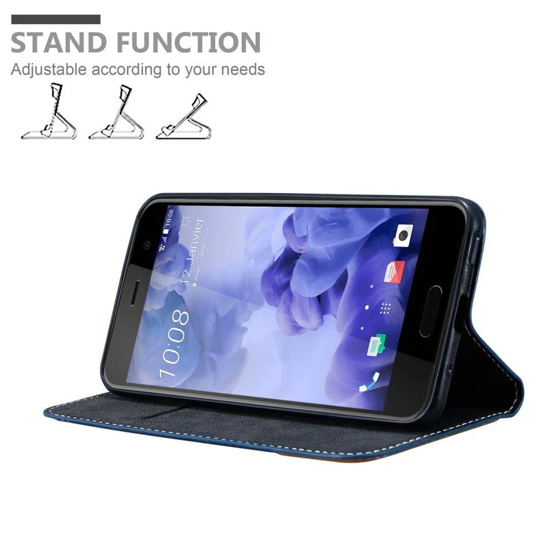 Cadorabo Hülle kompatibel mit HTC U PLAY Schutzhülle mit Magnetverschluss, Standfunktion und Kartenfach