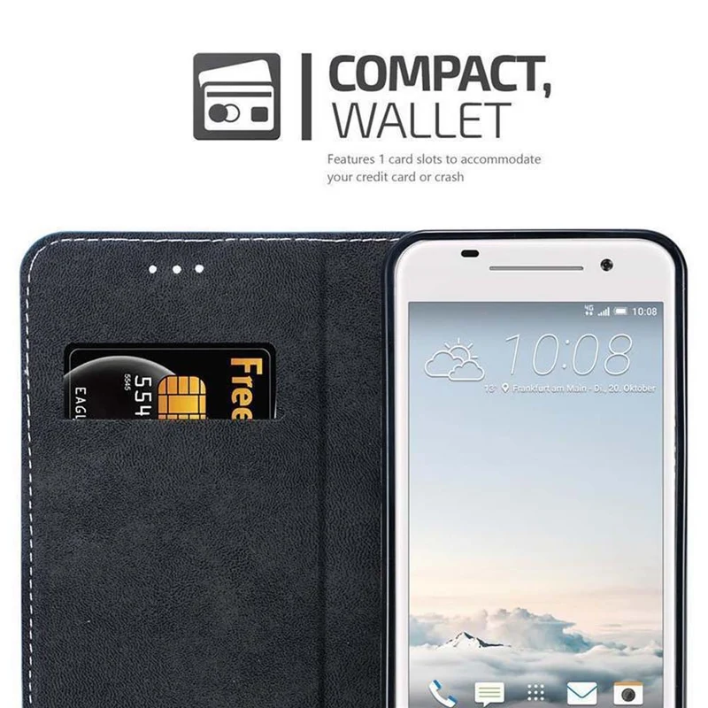 Cadorabo Hülle kompatibel mit HTC ONE A9 Schutzhülle mit Magnetverschluss, Standfunktion und Kartenfach