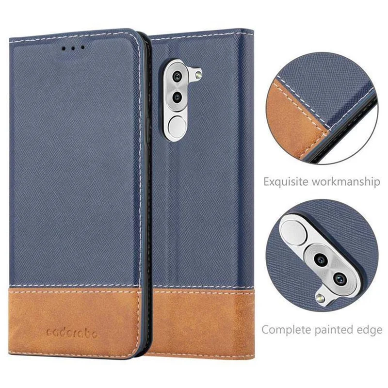 Cadorabo Hülle kompatibel mit Huawei MATE 9 LITE / GR5 2017 / Honor 6X Schutzhülle mit Magnetverschluss, Standfunktion und Kartenfach