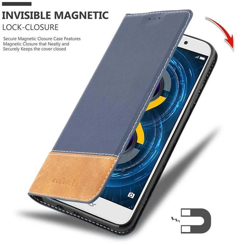 Cadorabo Hülle kompatibel mit Huawei MATE 9 LITE / GR5 2017 / Honor 6X Schutzhülle mit Magnetverschluss, Standfunktion und Kartenfach