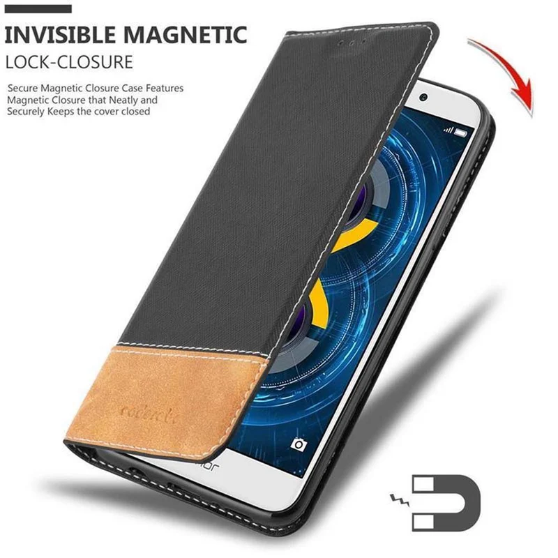 Cadorabo Hülle kompatibel mit Huawei MATE 9 LITE / GR5 2017 / Honor 6X Schutzhülle mit Magnetverschluss, Standfunktion und Kartenfach