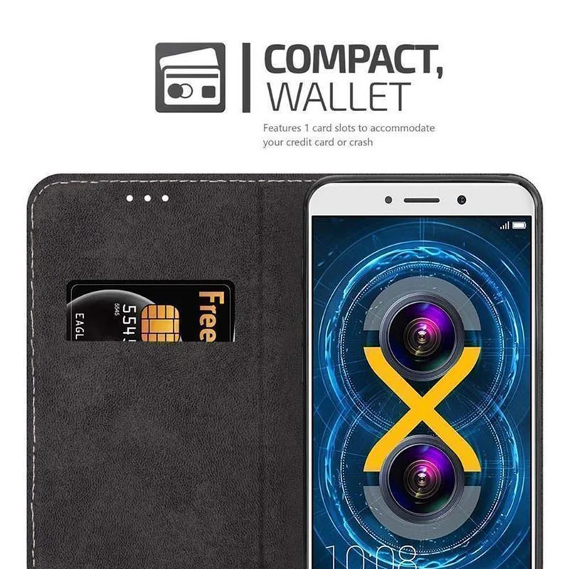 Cadorabo Hülle kompatibel mit Huawei MATE 9 LITE / GR5 2017 / Honor 6X Schutzhülle mit Magnetverschluss, Standfunktion und Kartenfach