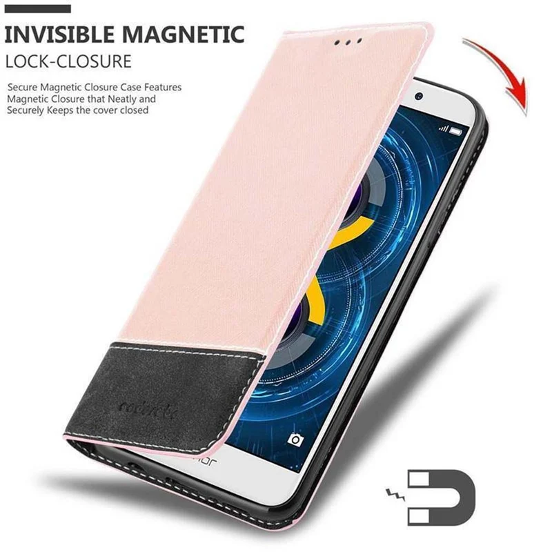 Cadorabo Hülle kompatibel mit Huawei MATE 9 LITE / GR5 2017 / Honor 6X Schutzhülle mit Magnetverschluss, Standfunktion und Kartenfach