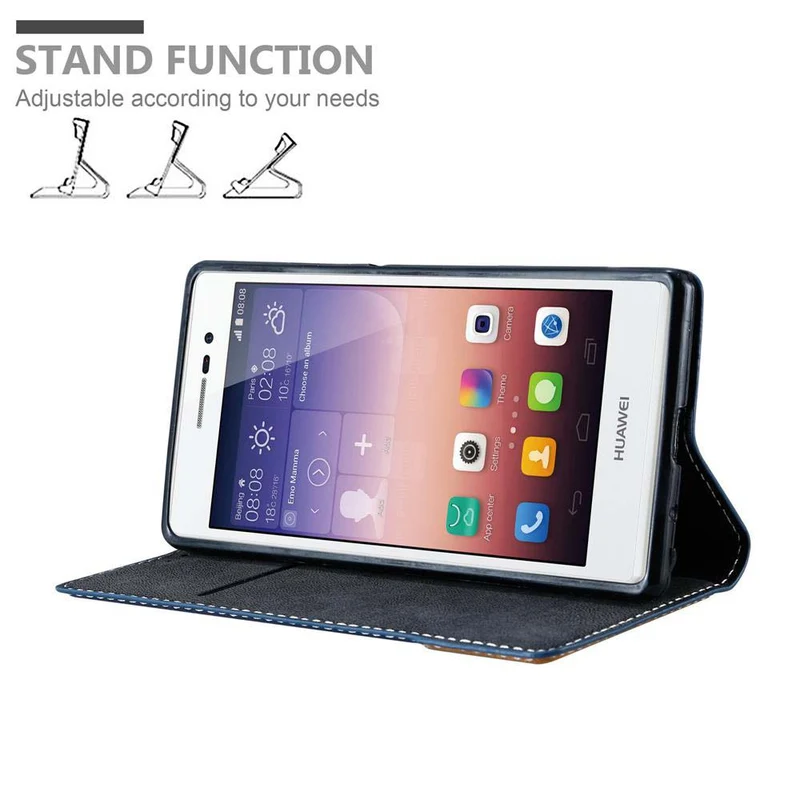 Cadorabo Hülle kompatibel mit Huawei ASCEND P7 Schutzhülle mit Magnetverschluss, Standfunktion und Kartenfach