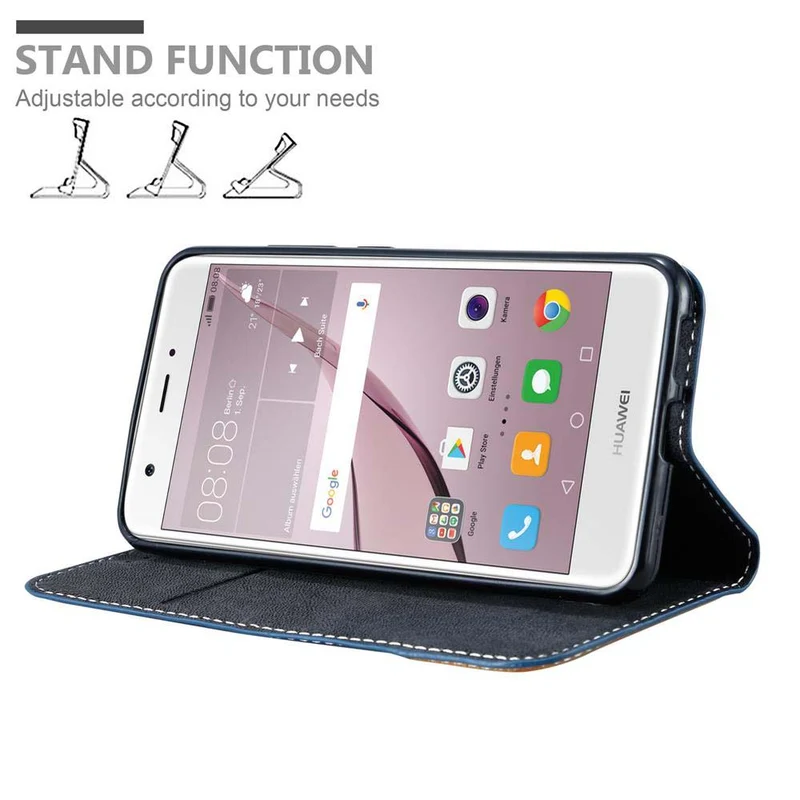 Cadorabo Hülle kompatibel mit Huawei NOVA Schutzhülle mit Magnetverschluss, Standfunktion und Kartenfach