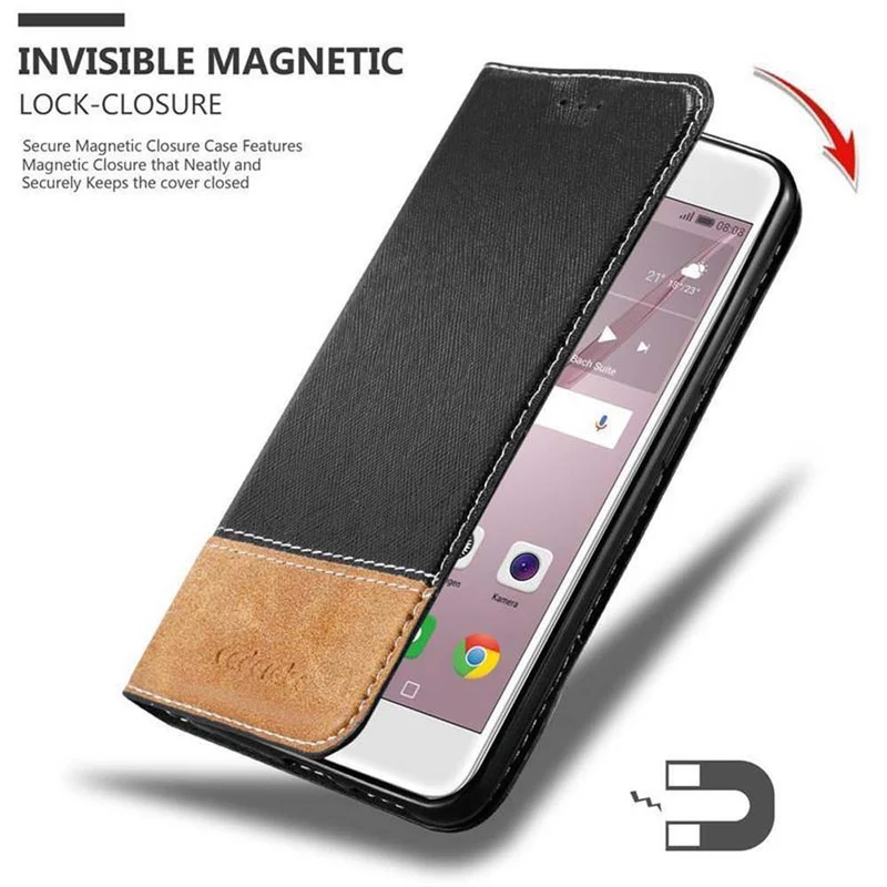 Cadorabo Hülle kompatibel mit Huawei NOVA Schutzhülle mit Magnetverschluss, Standfunktion und Kartenfach