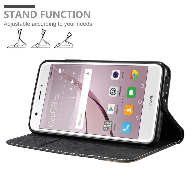 Cadorabo Hülle kompatibel mit Huawei NOVA Schutzhülle mit Magnetverschluss, Standfunktion und Kartenfach