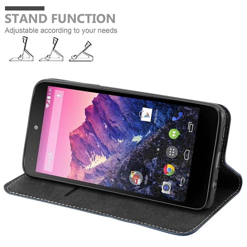 Cadorabo Hülle kompatibel mit LG Google NEXUS 5 Schutzhülle mit Magnetverschluss, Standfunktion und Kartenfach