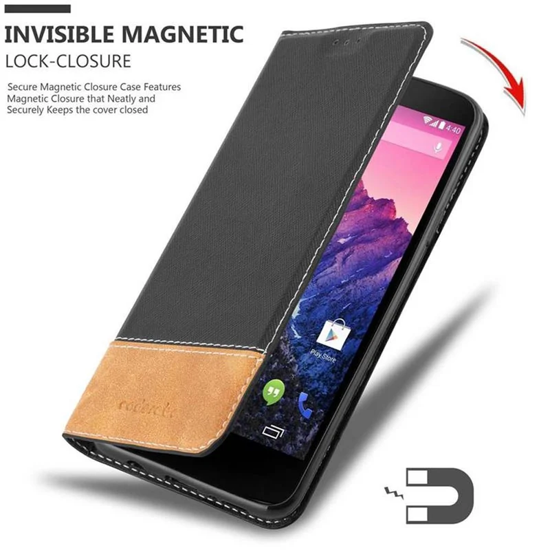 Cadorabo Hülle kompatibel mit LG Google NEXUS 5 Schutzhülle mit Magnetverschluss, Standfunktion und Kartenfach