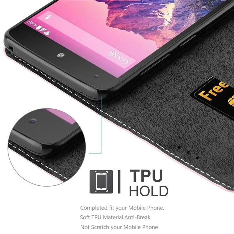 Cadorabo Hülle kompatibel mit LG Google NEXUS 5 Schutzhülle mit Magnetverschluss, Standfunktion und Kartenfach