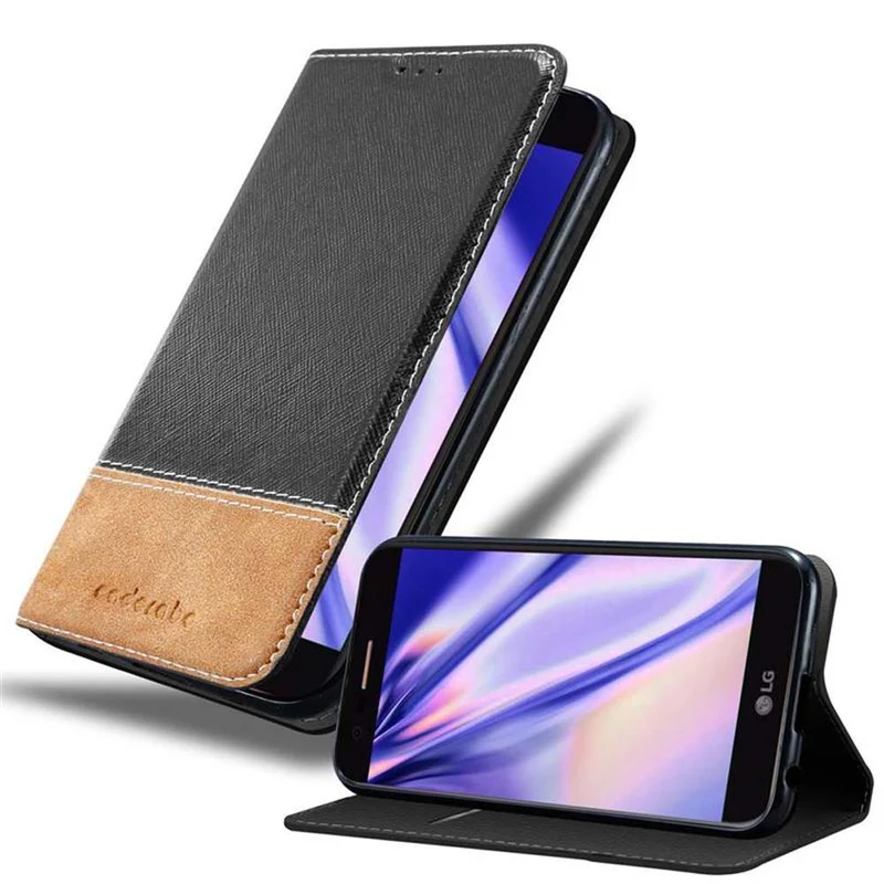 Cadorabo Hülle kompatibel mit LG K10 2017 Schutzhülle mit Magnetverschluss, Standfunktion und Kartenfach