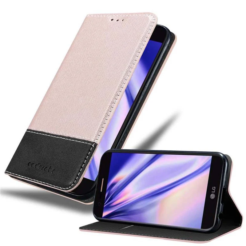 Cadorabo Hülle kompatibel mit LG K10 2017 Schutzhülle mit Magnetverschluss, Standfunktion und Kartenfach