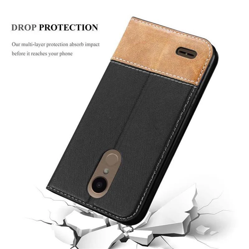 Cadorabo Hülle kompatibel mit LG K10 2017 Schutzhülle mit Magnetverschluss, Standfunktion und Kartenfach