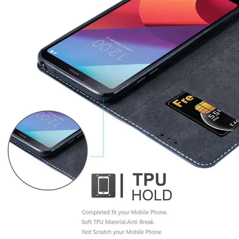 Cadorabo Hülle kompatibel mit LG G6 Schutzhülle mit Magnetverschluss, Standfunktion und Kartenfach