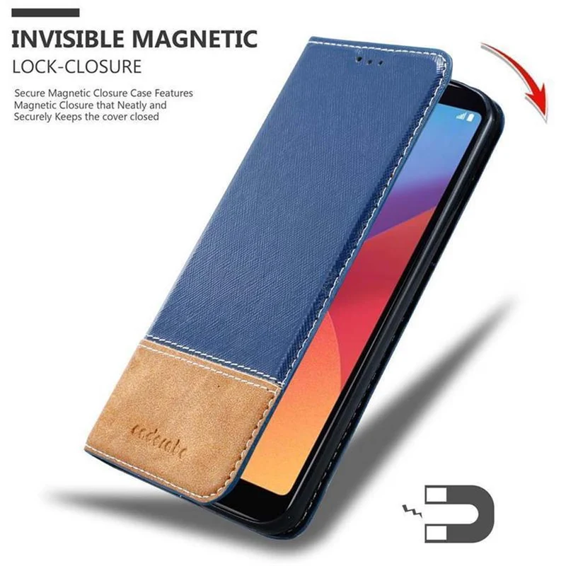 Cadorabo Hülle kompatibel mit LG G6 Schutzhülle mit Magnetverschluss, Standfunktion und Kartenfach