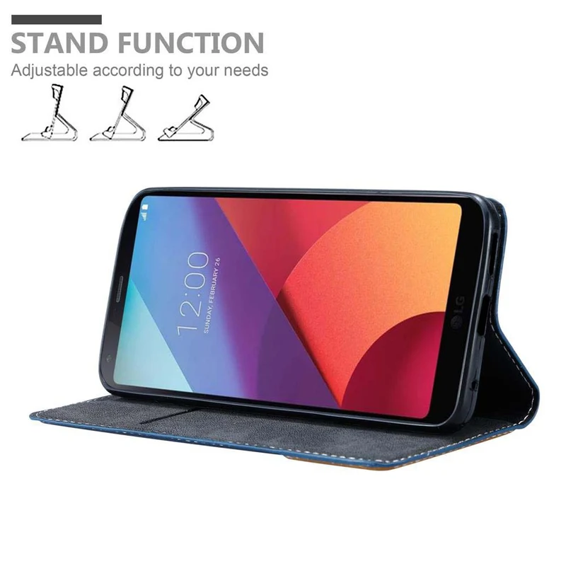 Cadorabo Hülle kompatibel mit LG G6 Schutzhülle mit Magnetverschluss, Standfunktion und Kartenfach